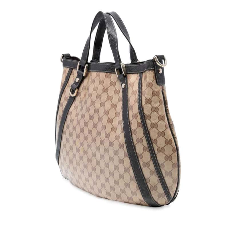 Gucci GG Crystal Abbey D Ring Convertible Tote Brown Canvas Good condition - Back View