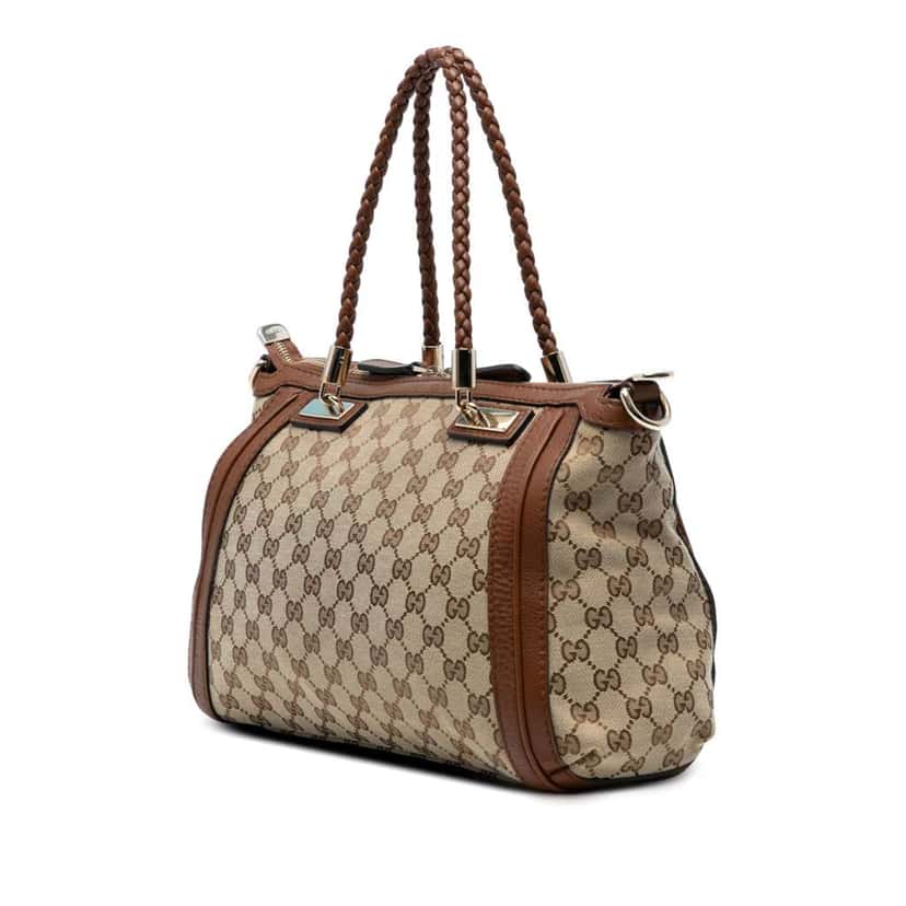 Gucci GG Canvas Bella Satchel Brown Canvas Good condition - Back View