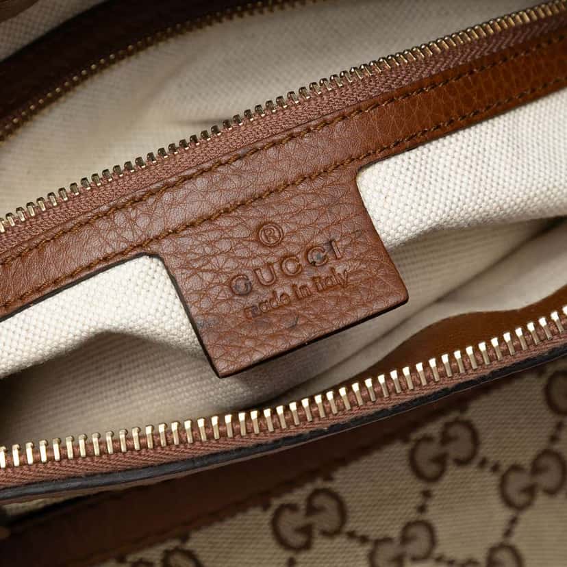 Gucci GG Canvas Bella Satchel Brown Canvas Good condition - Box View