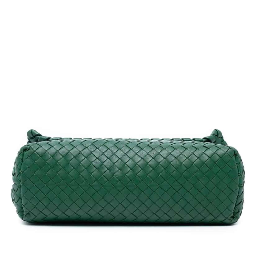 Bottega Veneta Medium Nappa Intrecciato Olimpia Shoulder Bag Green Leather Good condition - Inside View