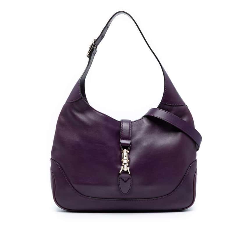 Gucci Calfskin Jackie O Bouvier Crossbody Purple Leather Good condition - Front View