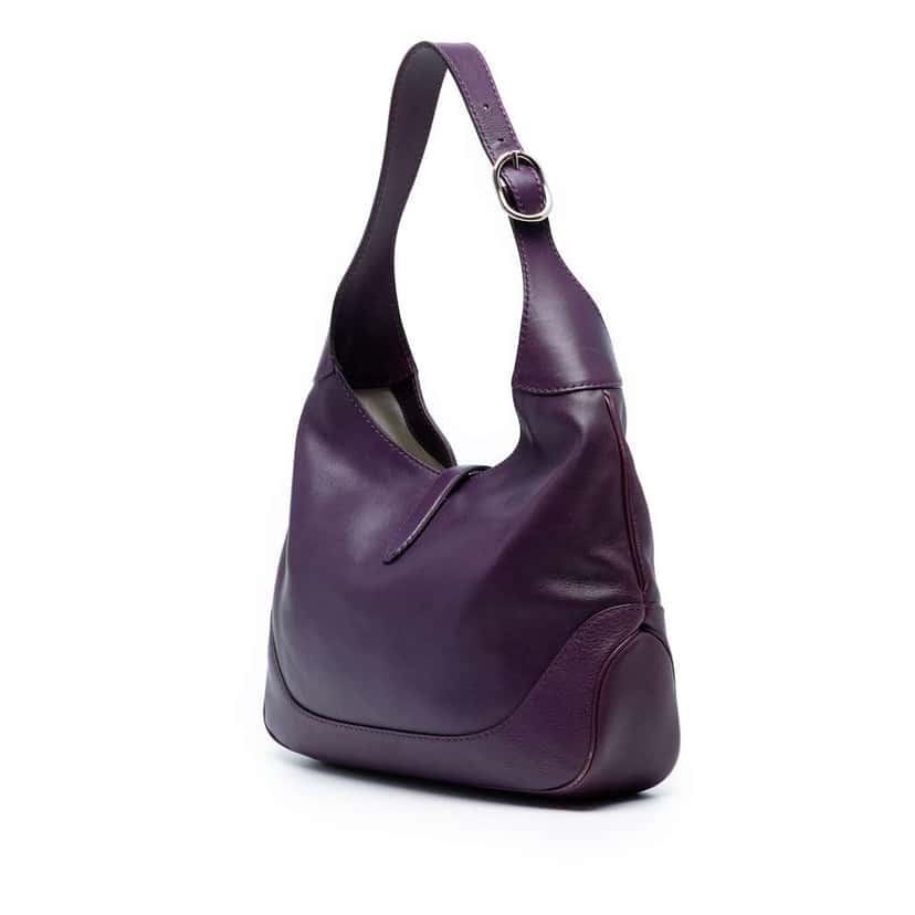 Gucci Calfskin Jackie O Bouvier Crossbody Purple Leather Good condition - Back View