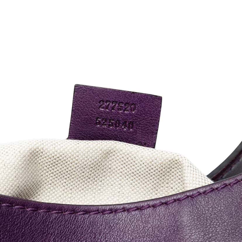 Gucci Calfskin Jackie O Bouvier Crossbody Purple Leather Good condition - Box View