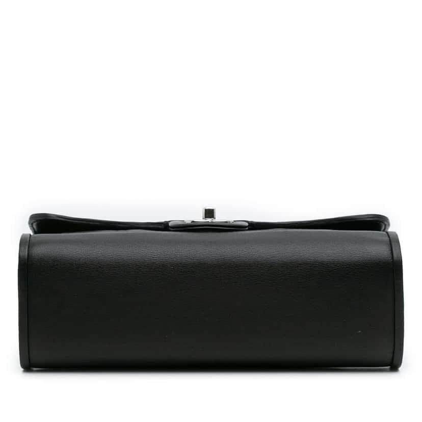 Chanel CC Quilted Lambskin Single Flap Black Leather Good condition - Inside View