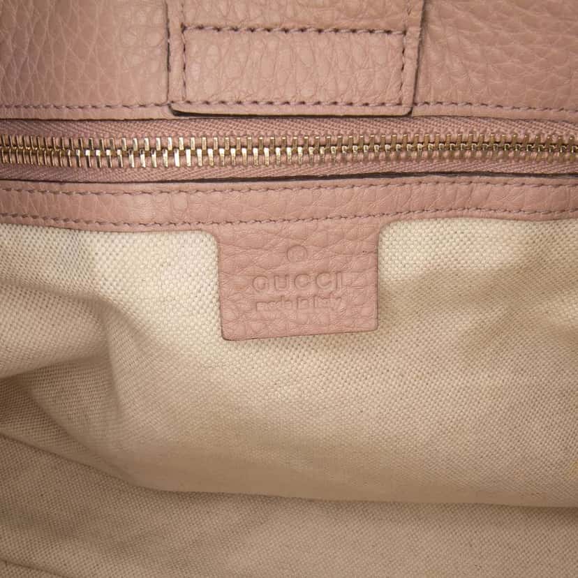 Gucci Medium Calfskin Bamboo Shopper Satchel Pink Leather Good condition - Box View