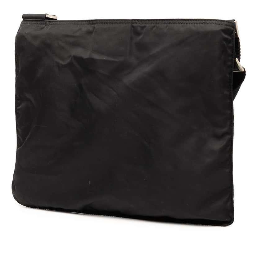 Prada Tessuto Zip Top Crossbody Black Good condition - Back View