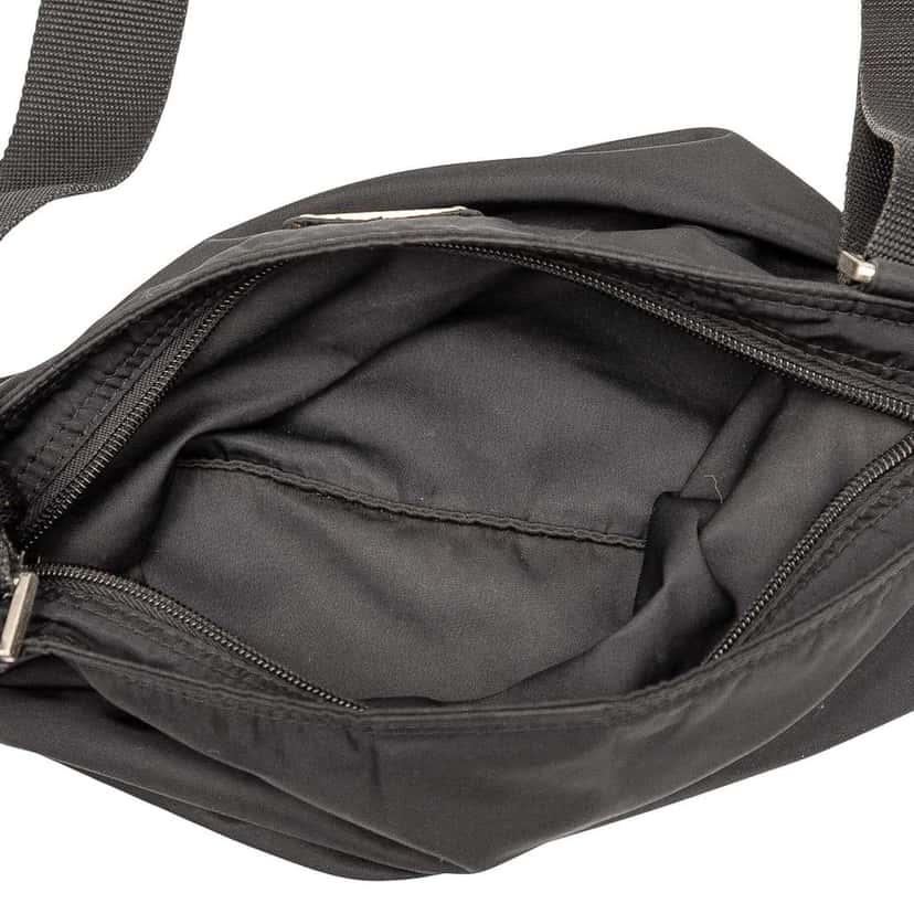 Prada Tessuto Zip Top Crossbody Black Good condition - Model View