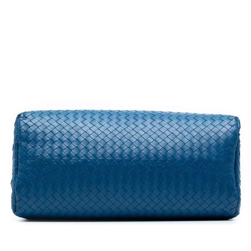 Bottega Veneta Medium Nappa Intrecciato Roma Tote Blue Leather Good condition - Inside View