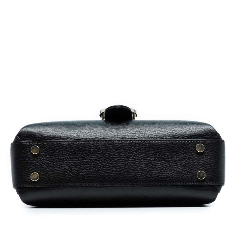 Gucci Small Dollar Calf Interlocking G Satchel Black Leather Good condition - Inside View