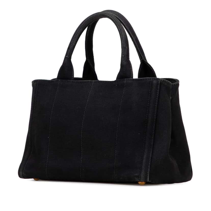 Prada Small Canvas Canapa Bijoux Satchel Black Canvas Good condition - Back View