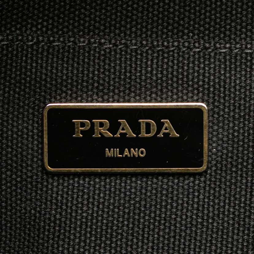 Prada Small Canvas Canapa Bijoux Satchel Black Canvas Good condition - Box View