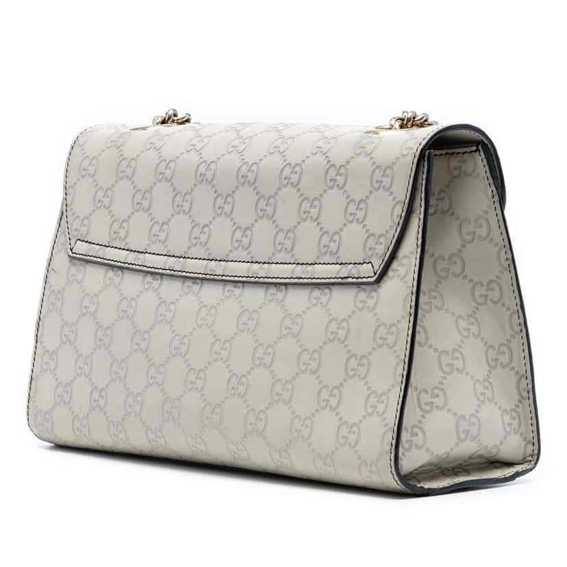 Gucci Medium Guccissima Emily Shoulder Bag Grey Leather Good condition - Back View