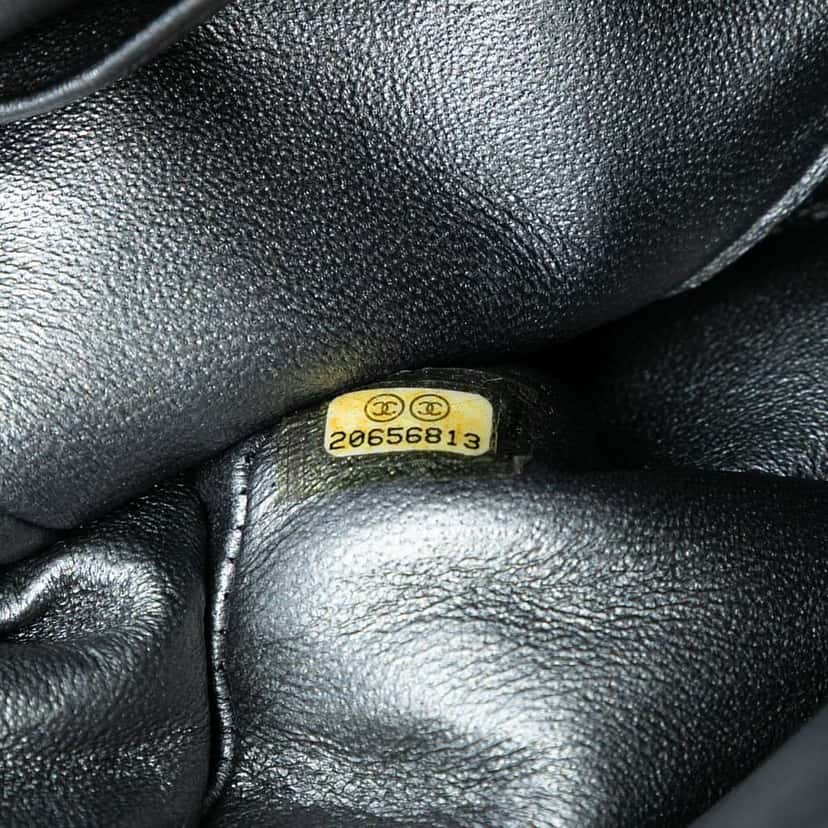 Chanel Medium Classic Perforated Lambskin Double Flap Silver Leather Good condition - Box View