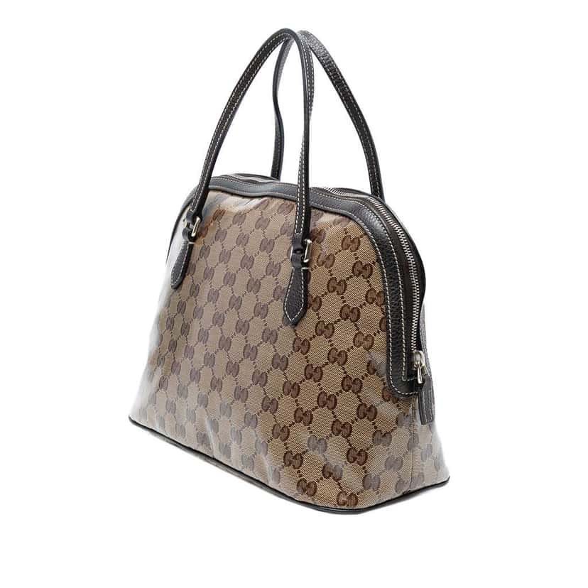 Gucci Medium GG Crystal Dome Satchel Brown Leather Good condition - Back View