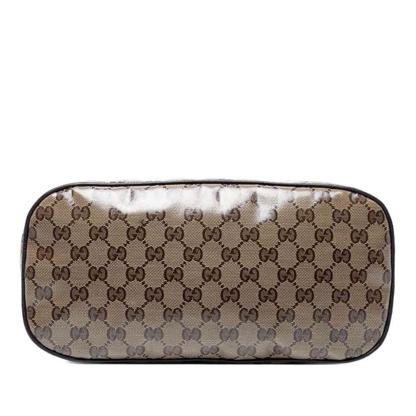 Gucci Medium GG Crystal Dome Satchel Brown Leather Good condition - Inside View