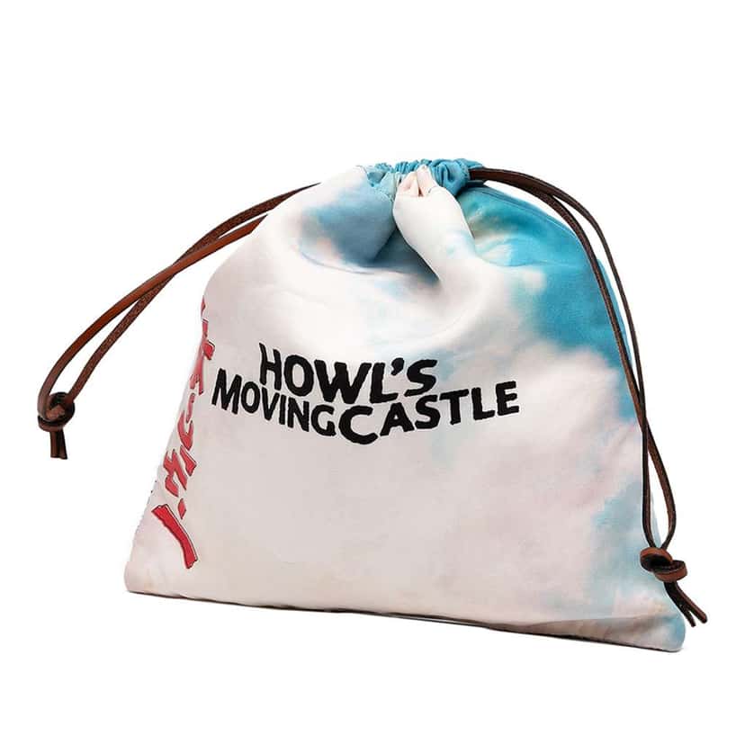 Loewe Studio Ghibli Howls Moving Castle Canvas Drawsting Pouch Blue Canvas Good condition - Back View