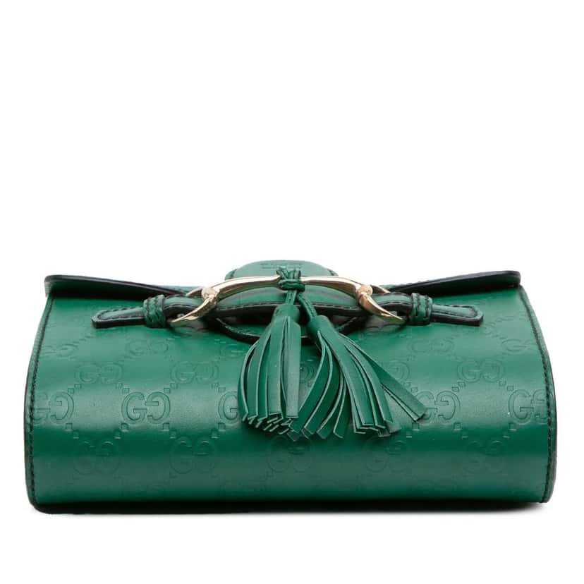 Gucci Mini Guccissima Emily Crossbody Green Leather Good condition - Inside View