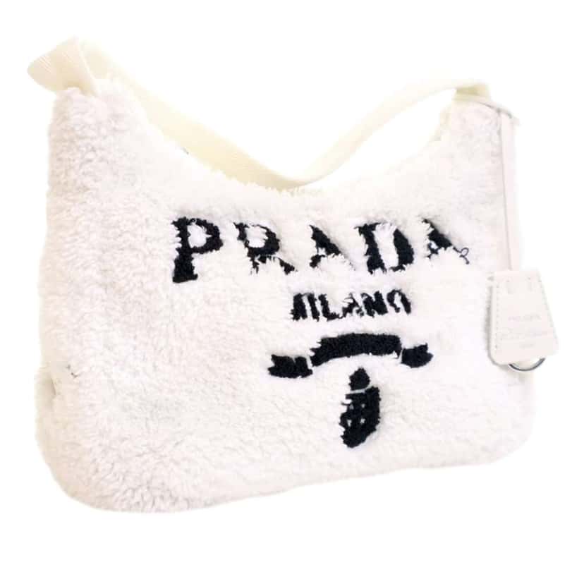 Prada Mini Terry Re Edition 2000 Shoulder Bag White Cotton Good condition - Inside View
