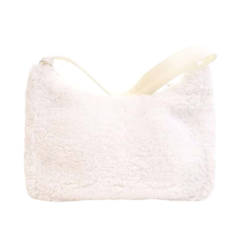 Prada Mini Terry Re Edition 2000 Shoulder Bag White Cotton Good condition - Box View