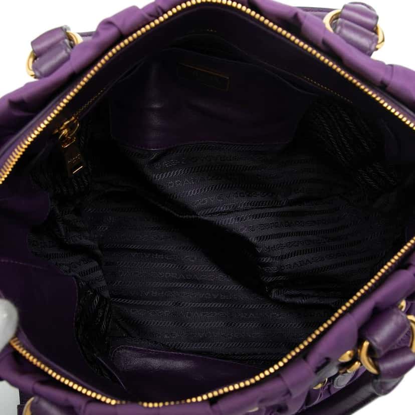 Prada Tessuto Gaufre Satchel Purple Good condition - Model View