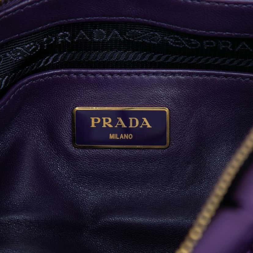 Prada Tessuto Gaufre Satchel Purple Good condition - Box View