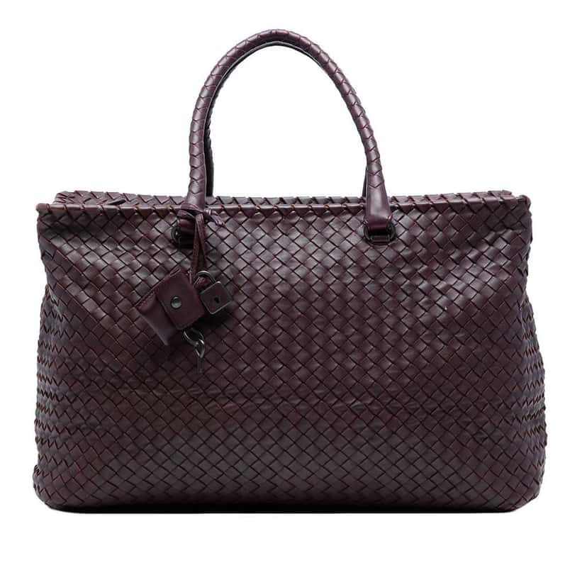 Bottega Veneta Large Nappa Intrecciato Brick Tote Red Leather Good condition - Front View
