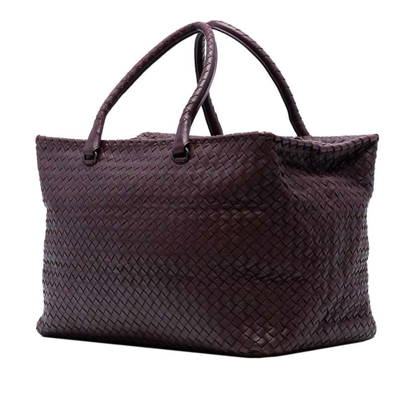 Bottega Veneta Large Nappa Intrecciato Brick Tote Red Leather Good condition - Back View