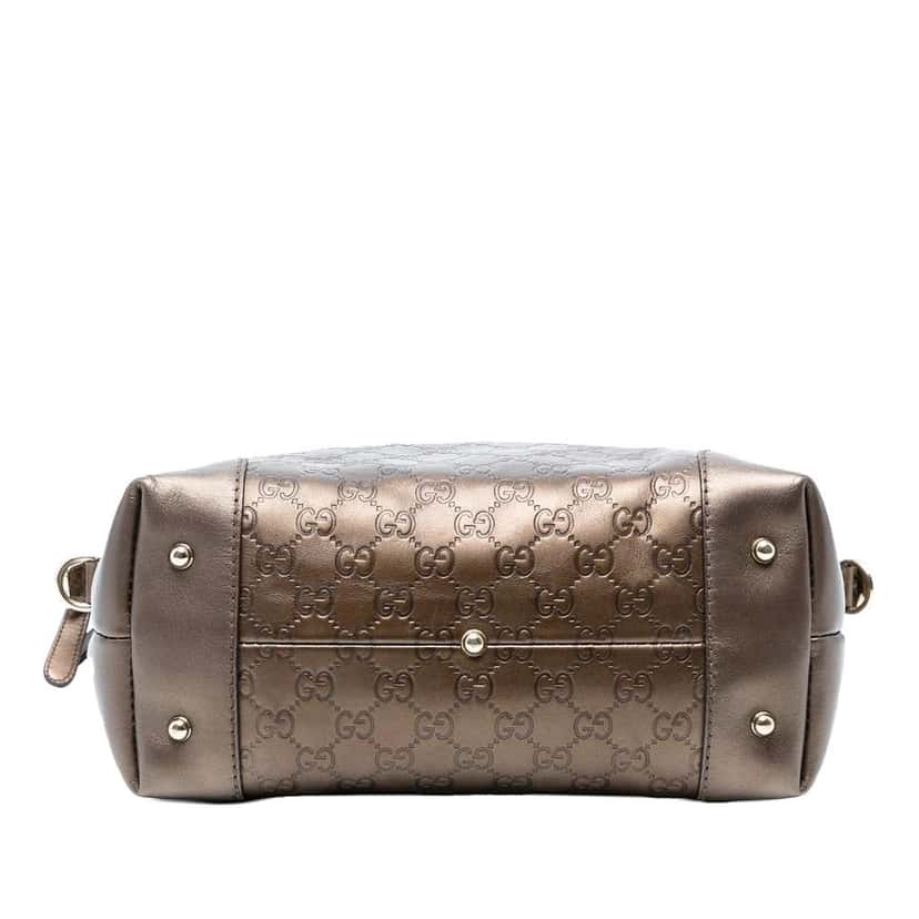 Gucci Metallic Guccissima Heart Bit Tote Brown Leather Good condition - Inside View