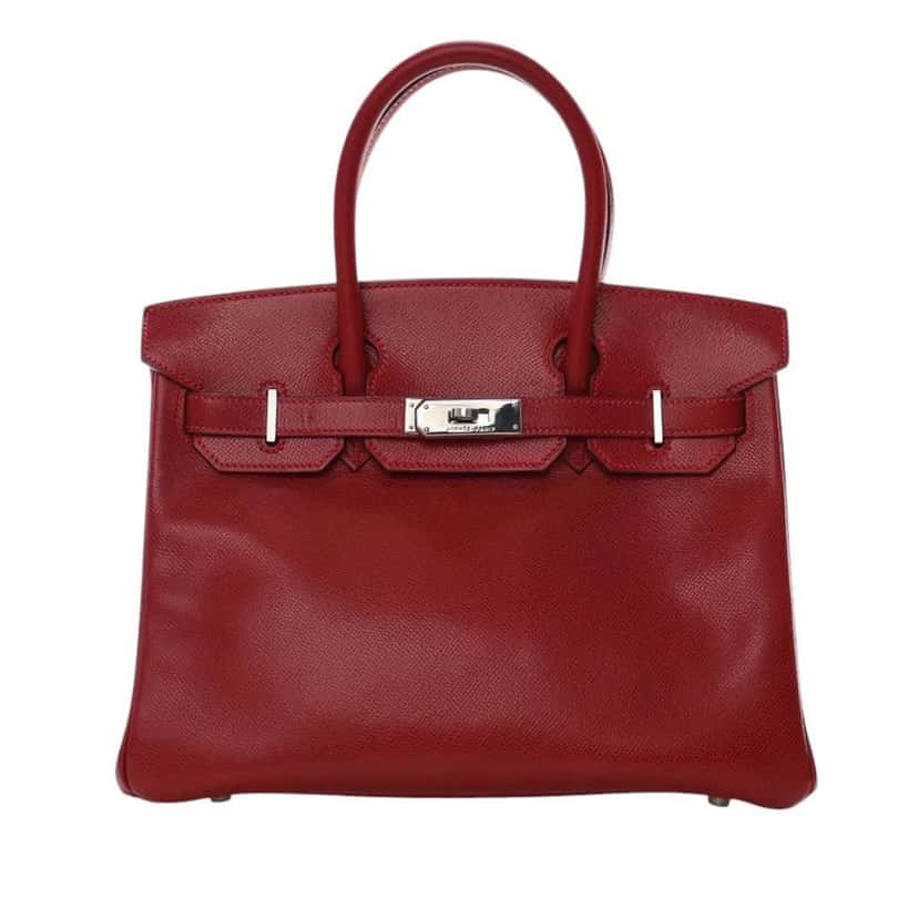 Hermès Epsom Birkin Retourne 30 Red Leather Good condition - Front View