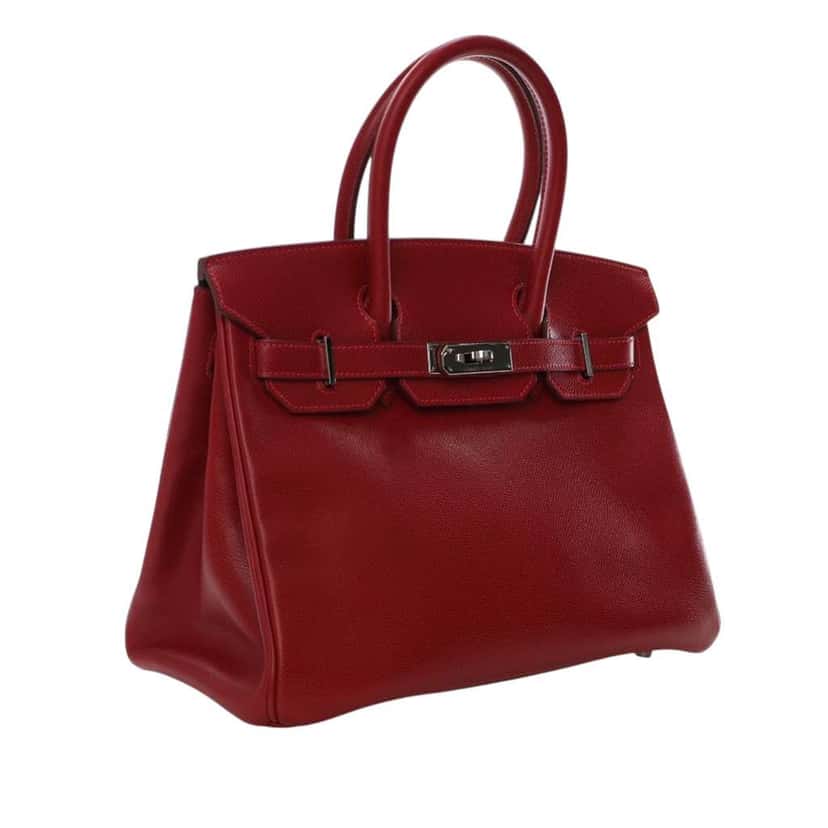 Hermès Epsom Birkin Retourne 30 Red Leather Good condition - Back View