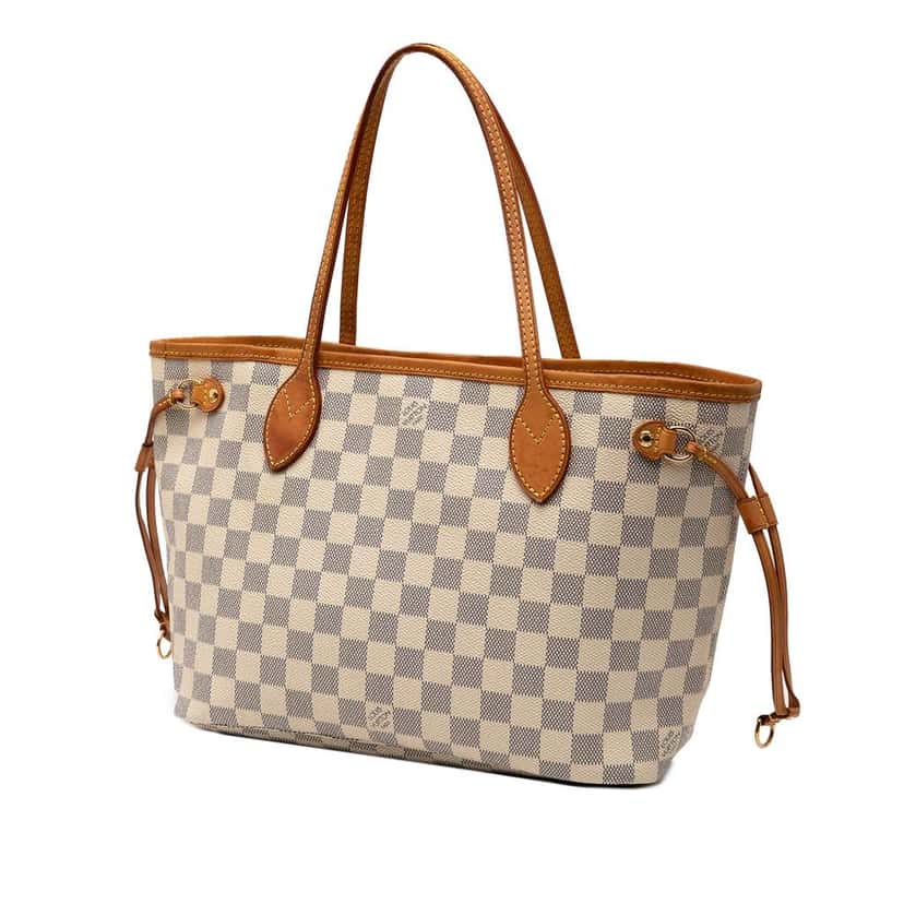 Louis Vuitton Damier Azur Neverfull PM White Good condition - Back View