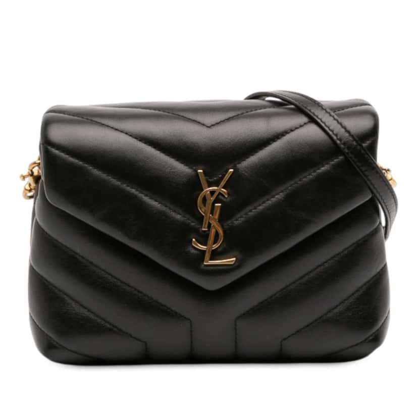 Saint Laurent Toy Matelasse Leather Monogram LouLou Crossbody Black Leather Good condition - Front View