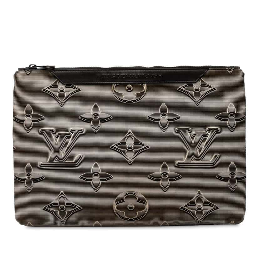 Louis Vuitton Monogram 3D 2054 Reversible Pouch Grey Good condition - Front View
