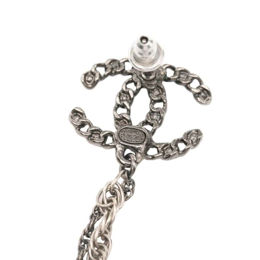 Chanel Silver CC Single Cuff Push Back Earring Silver Silver Good condition - Inside View