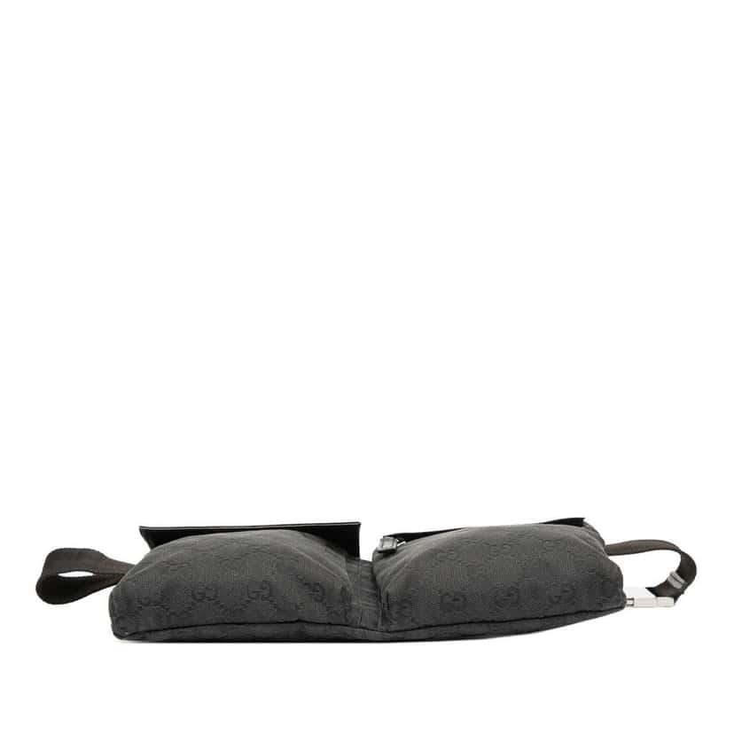 Gucci GG Canvas Double Pocket Belt Bag Black Canvas Good condition - Inside View