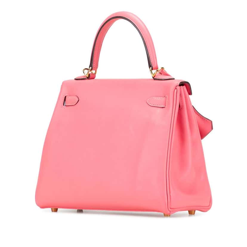 Hermès Swift Kelly II Retourne 25 Pink Leather Good condition - Back View