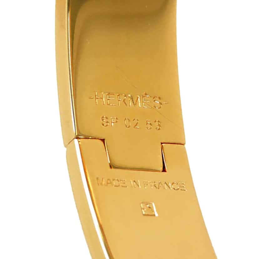 Hermès Narrow Enamel Sous le Charm d Orphee Clic H Bracelet PM Blue Good condition - Box View