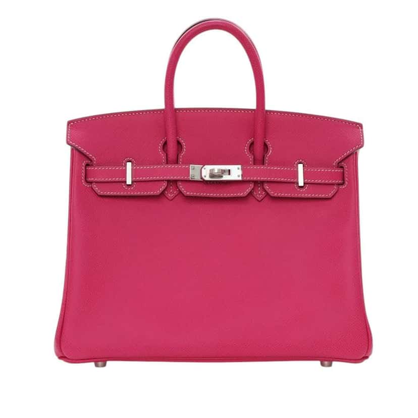 Hermès Epsom Candy Birkin Retourne 25 Pink Leather Good condition - Front View