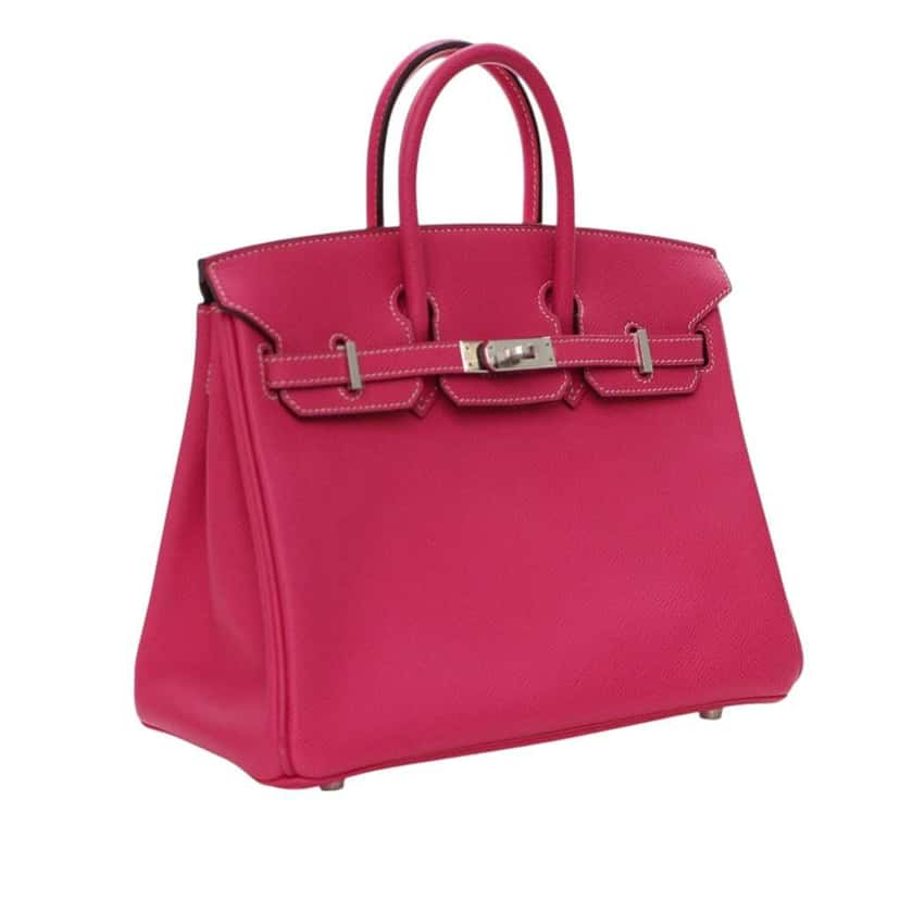 Hermès Epsom Candy Birkin Retourne 25 Pink Leather Good condition - Back View