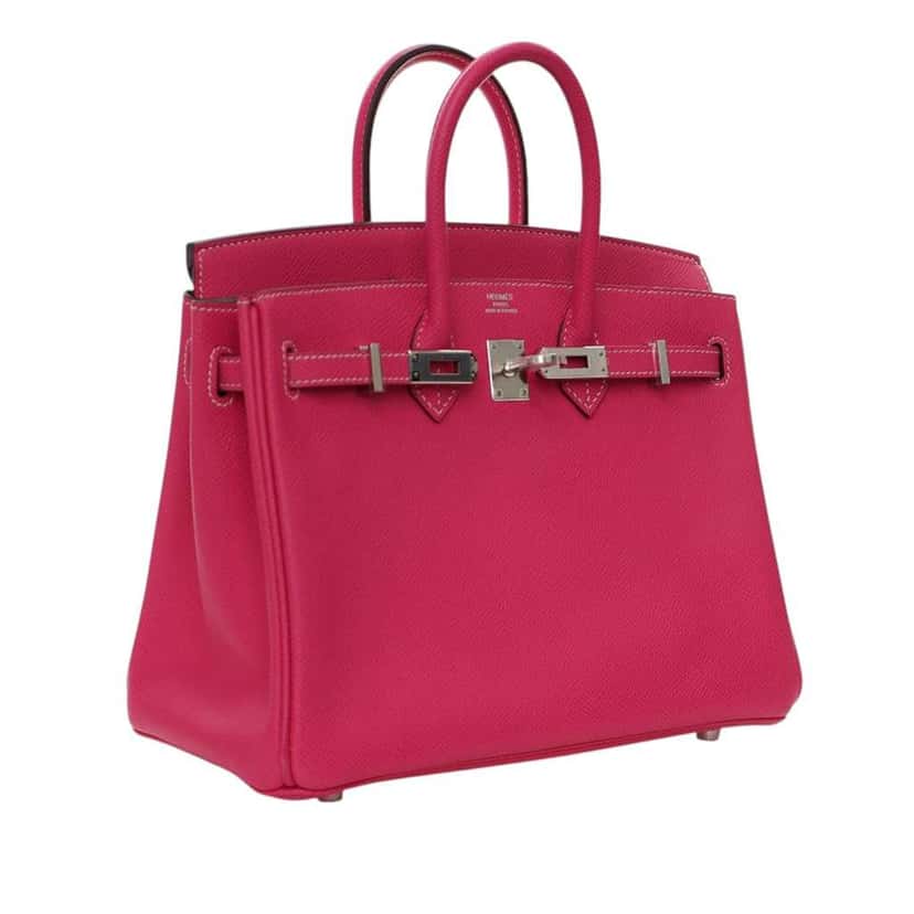 Hermès Epsom Candy Birkin Retourne 25 Pink Leather Good condition - Inside View