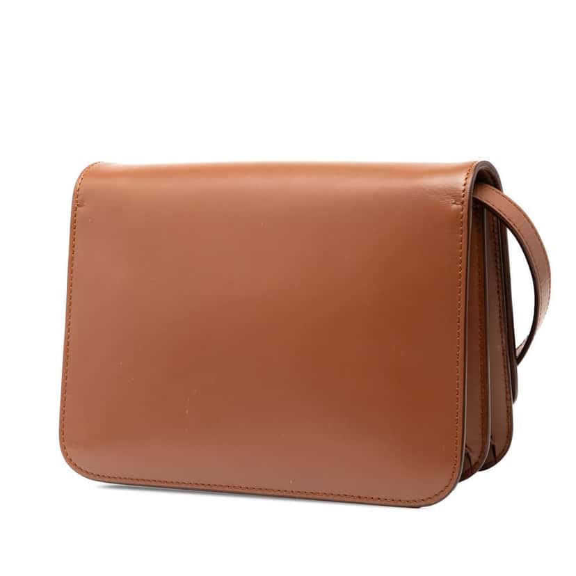 Burberry Small Smooth Calfskin TB Crossbody Brown Leather Very good condition - Back View