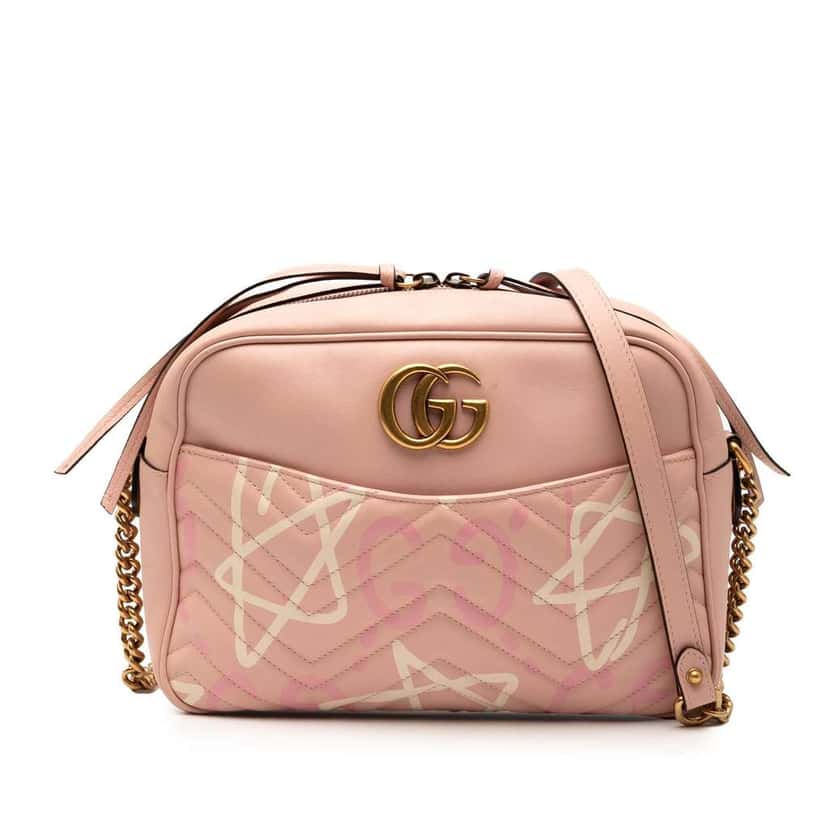 Gucci GG Marmont Matelasse Leather Gucci Ghost Crossbody Pink Leather Good condition - Front View