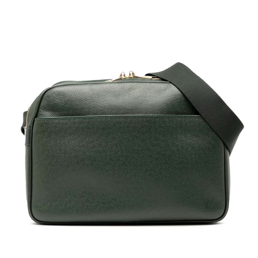 Louis Vuitton Taiga Reporter PM Green Leather Good condition - Front View