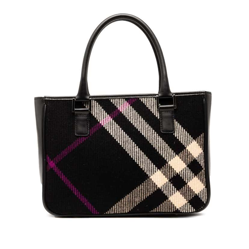 Burberry Supernova Check Wool Handbag Black Wool Good condition - Front View