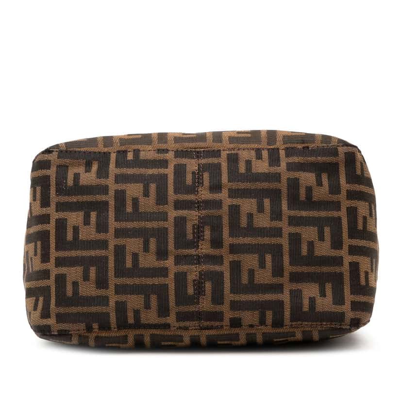 Fendi Zucca Canvas Double Flap Shoulder Bag Brown Canvas Good condition - Inside View