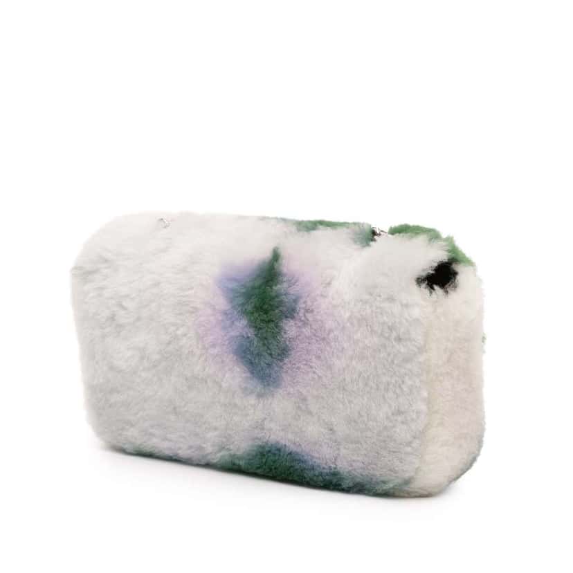 Celine Shearling Triomphe Chain Shoulder Bag White Very good condition - Back View