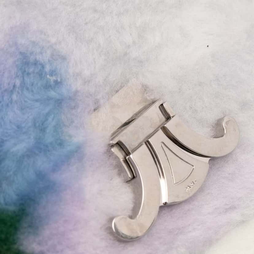 Celine Shearling Triomphe Chain Shoulder Bag White Very good condition - Box View