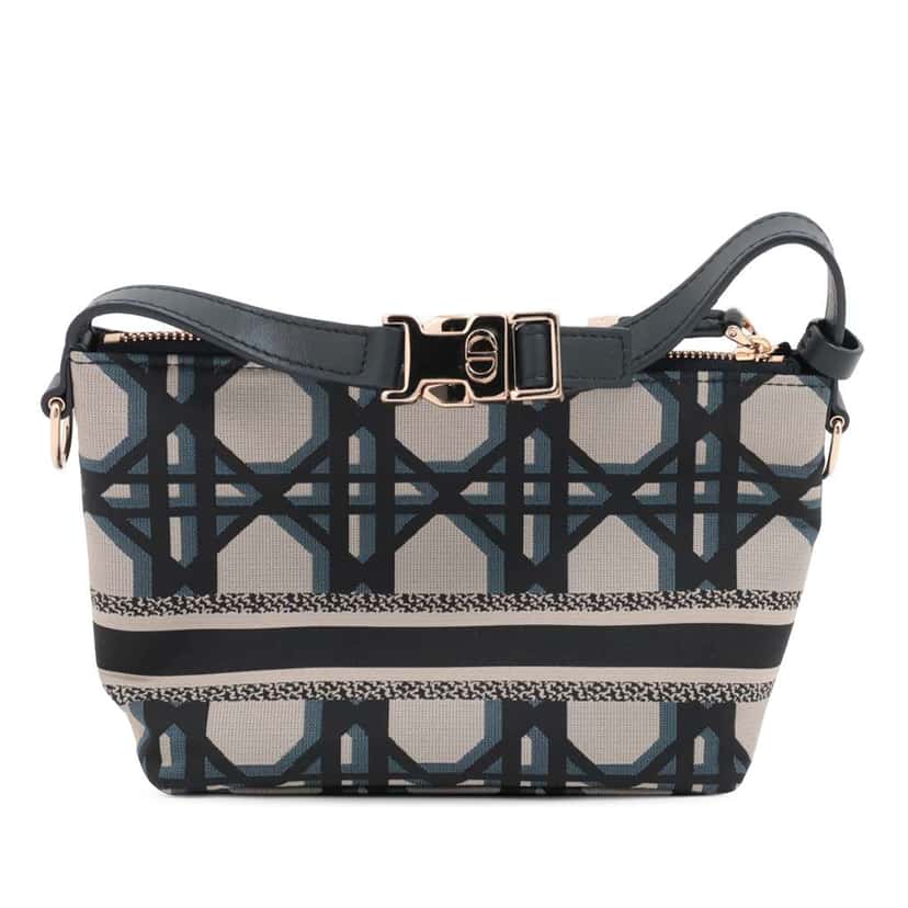 Dior DiorTravel Technical Fabric Macrocannage Nomad Pouch Blue Very good condition - Back View