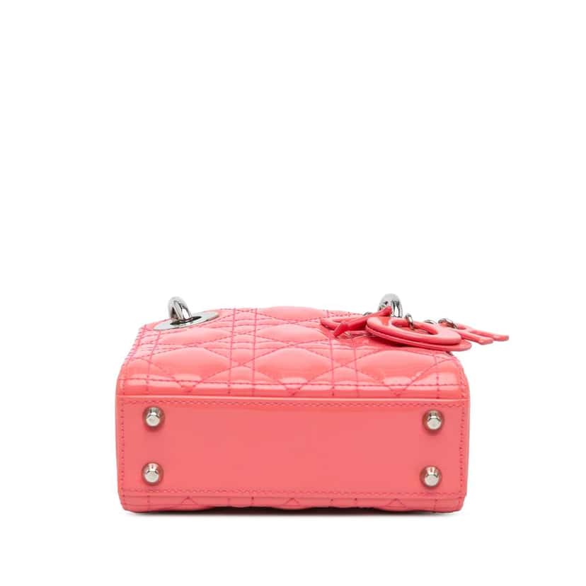 Dior Micro Patent Cannage Lady Dior Pink Leather Very good condition - Inside View