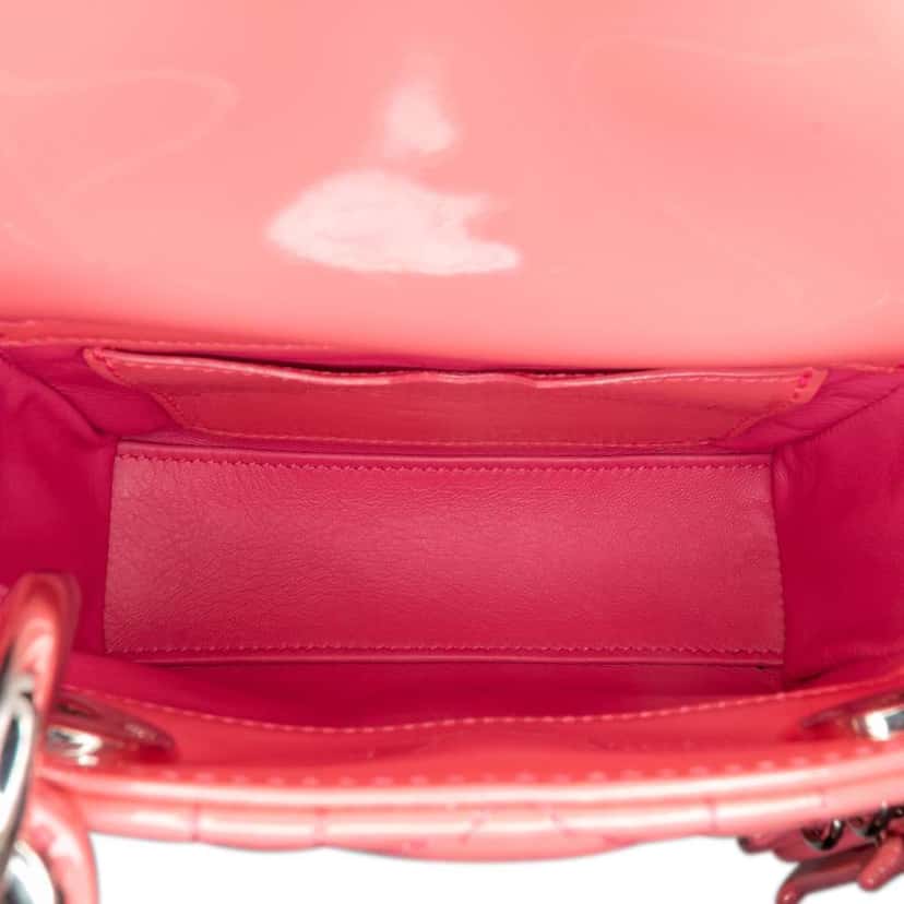 Dior Micro Patent Cannage Lady Dior Pink Leather Very good condition - Model View